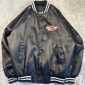 Vintage Auburn Sportswear Black Quilted Lined Varsity Bomber Jacket Size Large